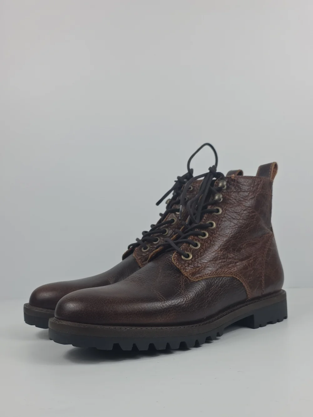 Patina‎ Portland London Brown Leather Lace Up Men's Boots Size EU 43- US 9